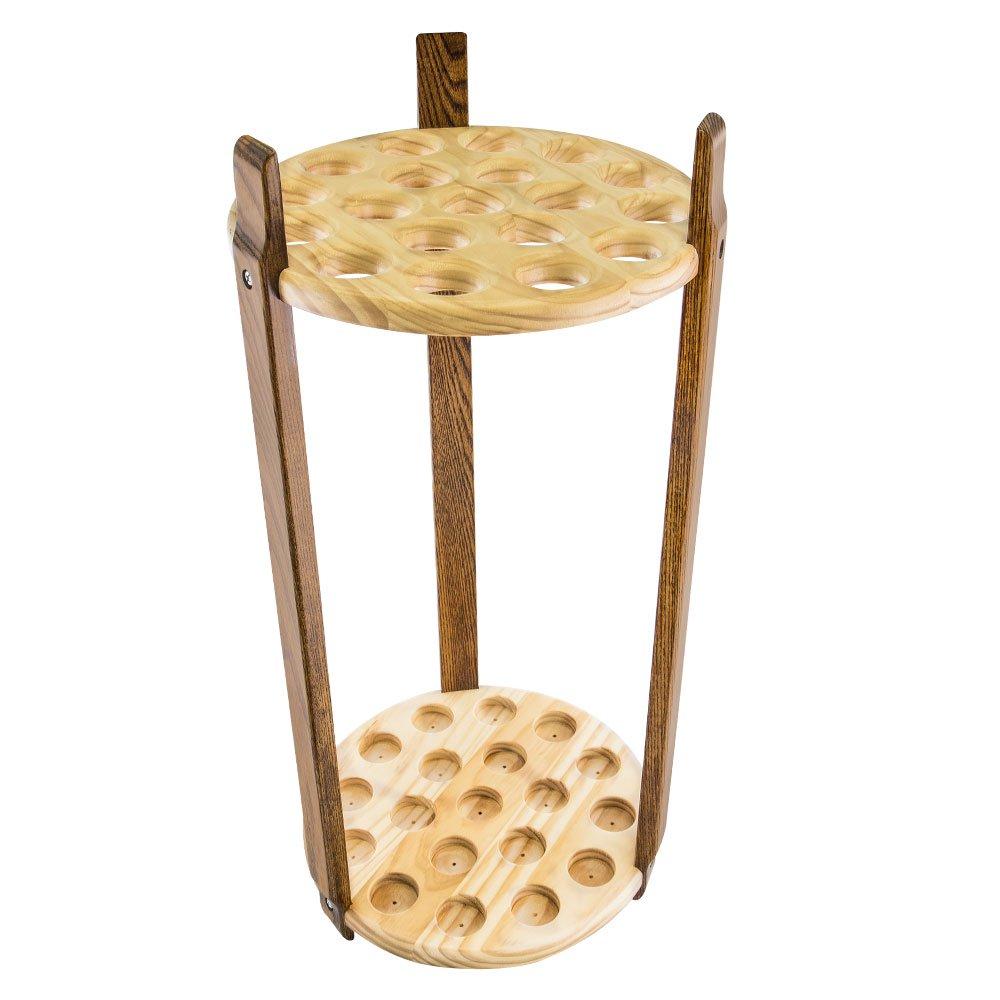 Contemporary Cane Stand: Espresso Stained Ash & Pine, Round Design Walking Cane Stands - Tophatter Daily Deals
