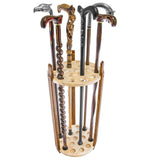 Contemporary Cane Stand: Espresso Stained Ash & Pine, Round Design Walking Cane Stands - Tophatter Daily Deals