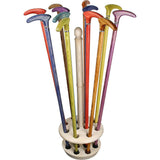 Unique Design Floor Cane Stand: Showcases Handles, Ash Wood Walking Cane Stands - Tophatter Daily Deals