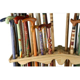 Premium Wood Large Walking Cane Stand, Pine Wood - Holds 36 Walking Cane Stands - Tophatter Daily Deals