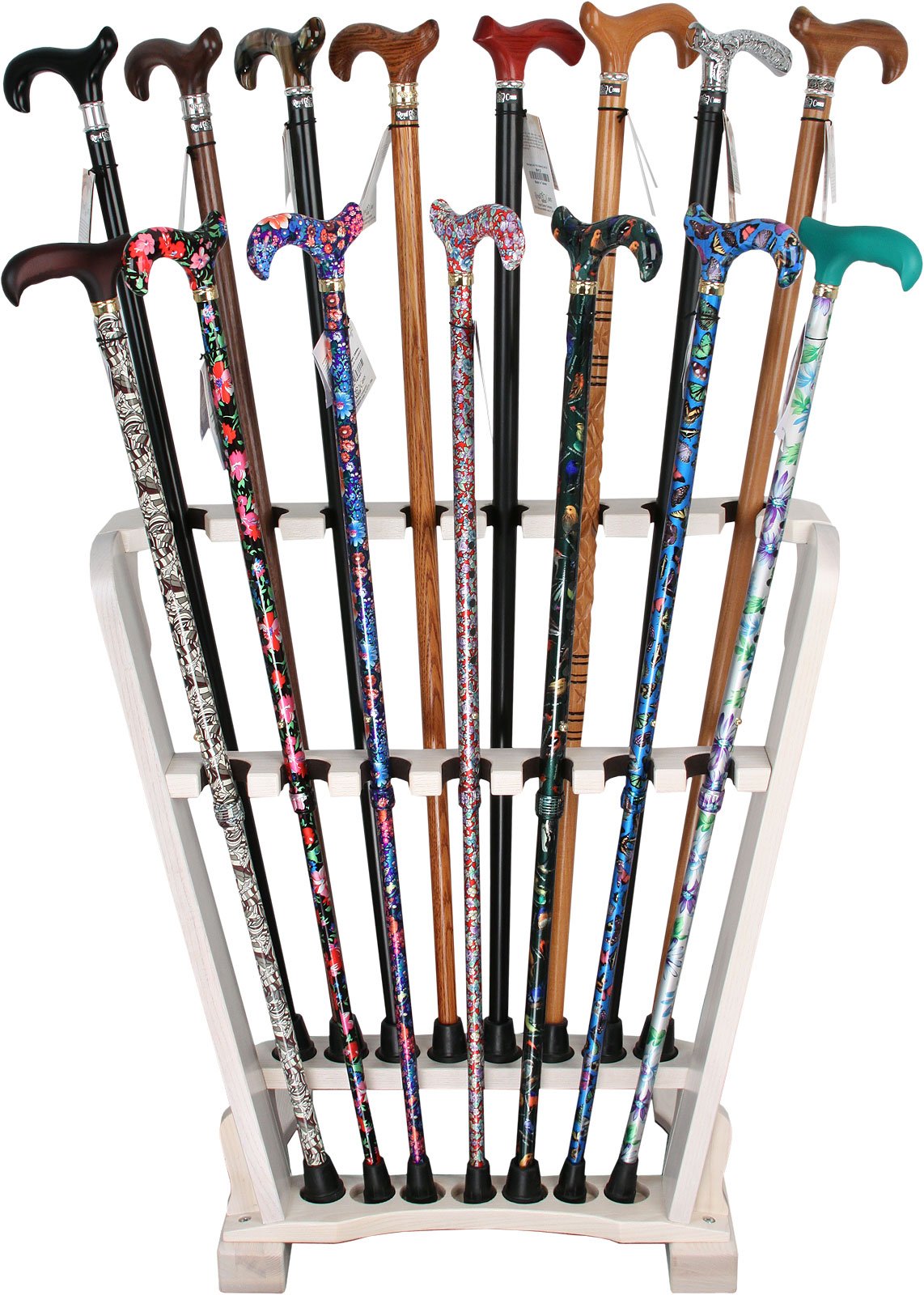 White Ash Wood Cane Stand Walking Cane Stands - Tophatter Daily Deals