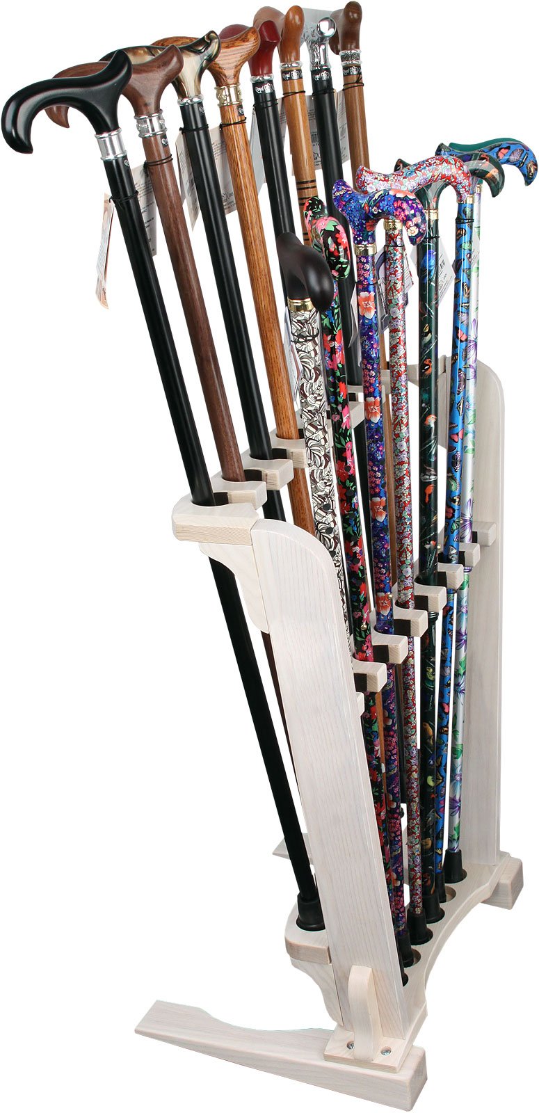 White Ash Wood Cane Stand Walking Cane Stands - Tophatter Daily Deals