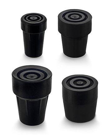 High-Quality Black Rubber Tip: Steel Insert, Choose Size Walking Cane Tips - Tophatter Daily Deals