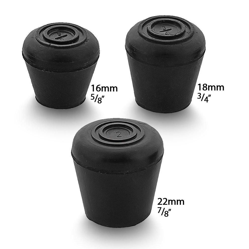 Compact Black Rubber Tips: Sleek, Low Profile Walking Cane Tips - Tophatter Daily Deals