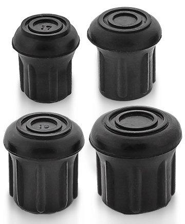 Classic Black Rubber Tips: Durable & Steady Walking Cane Tips - Tophatter Daily Deals