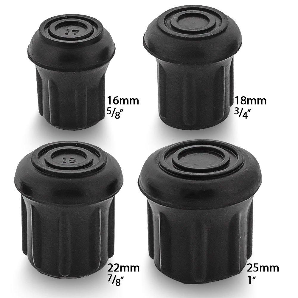 Classic Black Rubber Tips: Durable & Steady Walking Cane Tips - Tophatter Daily Deals