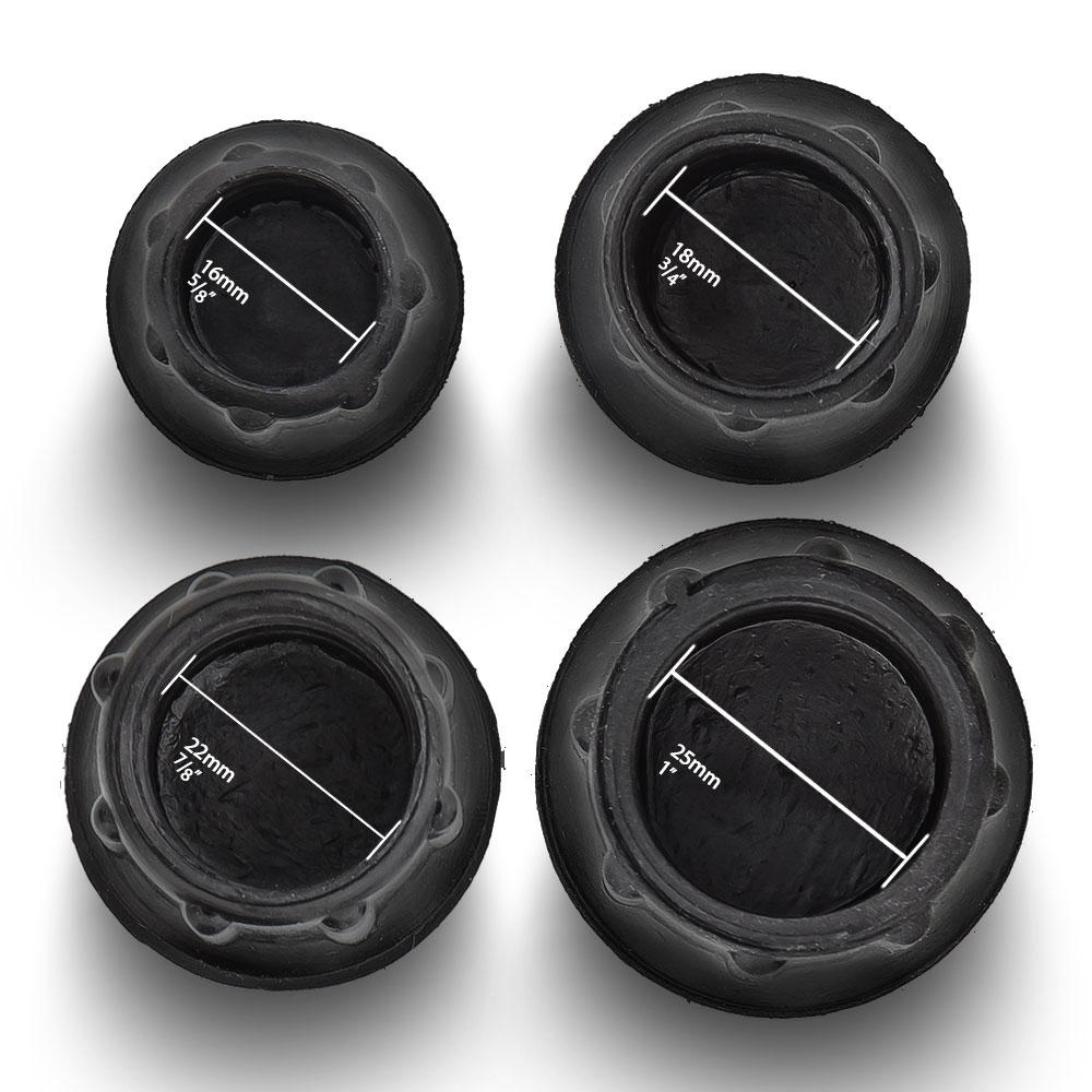 Classic Black Rubber Tips: Durable & Steady Walking Cane Tips - Tophatter Daily Deals