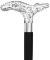 Chrome Plated Alligator Handle Walking Cane w/ Custom Shaft and Collar Wild Game Walking Canes - Tophatter Daily Deals