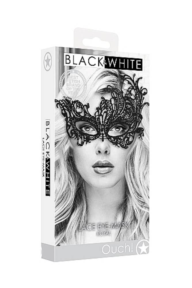 Ouch by Shots Toys - Black & White - Royal Lace Mask - Black BDSM - Tophatter Daily Deals
