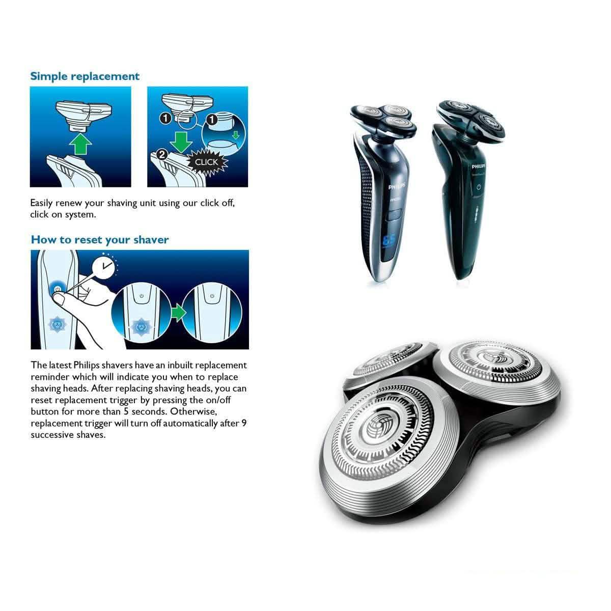 RQ12 PRO Replacement Head For Philips Series 8000 Men's Grooming - Tophatter Daily Deals