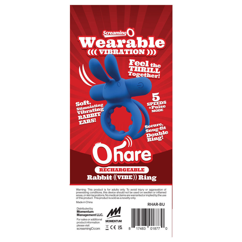 Ohare (Black | Blue | Green) – Rechargeable Silicone Rabbit Vibrating Cock Ring > Cock Ring > Vibrating - Tophatter Daily Deals