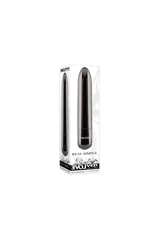 Evolved - Real Simple Rechargeable Bullet Vibrator - Black Sex Toy - Tophatter Daily Deals