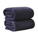 Luxury Combed Cotton Bath Towel Set - Karina Collection Bath Sheet (Pack of 2) Navy Blue Bath - Tophatter Daily Deals