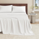 100% Organic Cotton Jersey Knit Sheets White Bedding - Tophatter Daily Deals