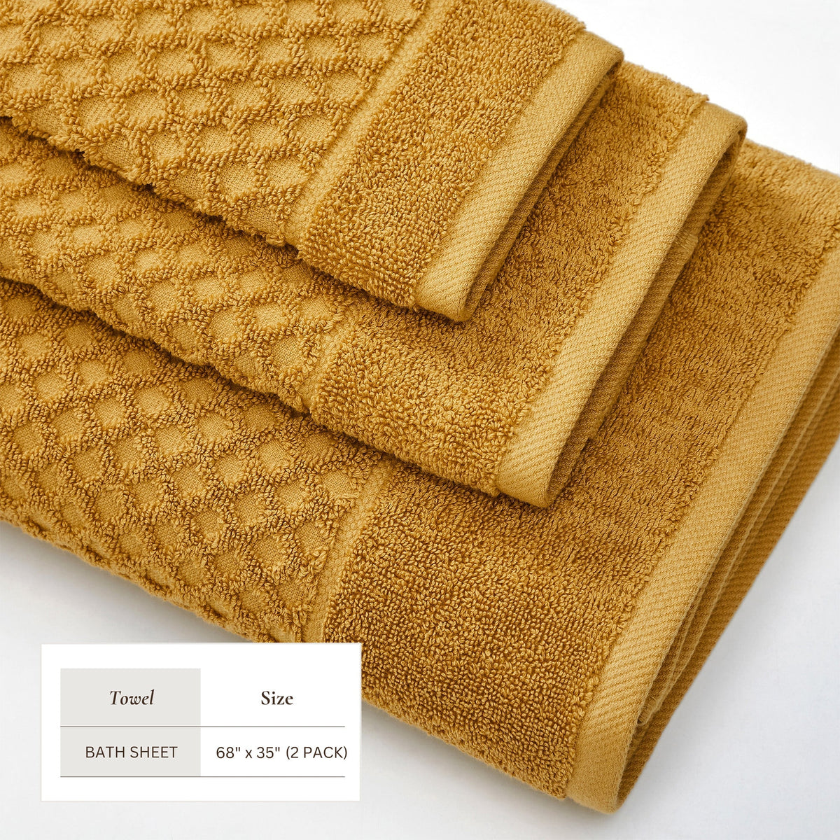 Cotton Diamond Waffle Weave Bath Towel Set - Grayson Collection Bath - Tophatter Daily Deals
