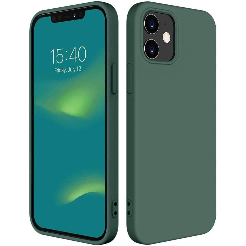 Rubber Case for iPhone 12 and iPhone 12 Pro Case 6.1 inch Green Phone Cases - Tophatter Daily Deals