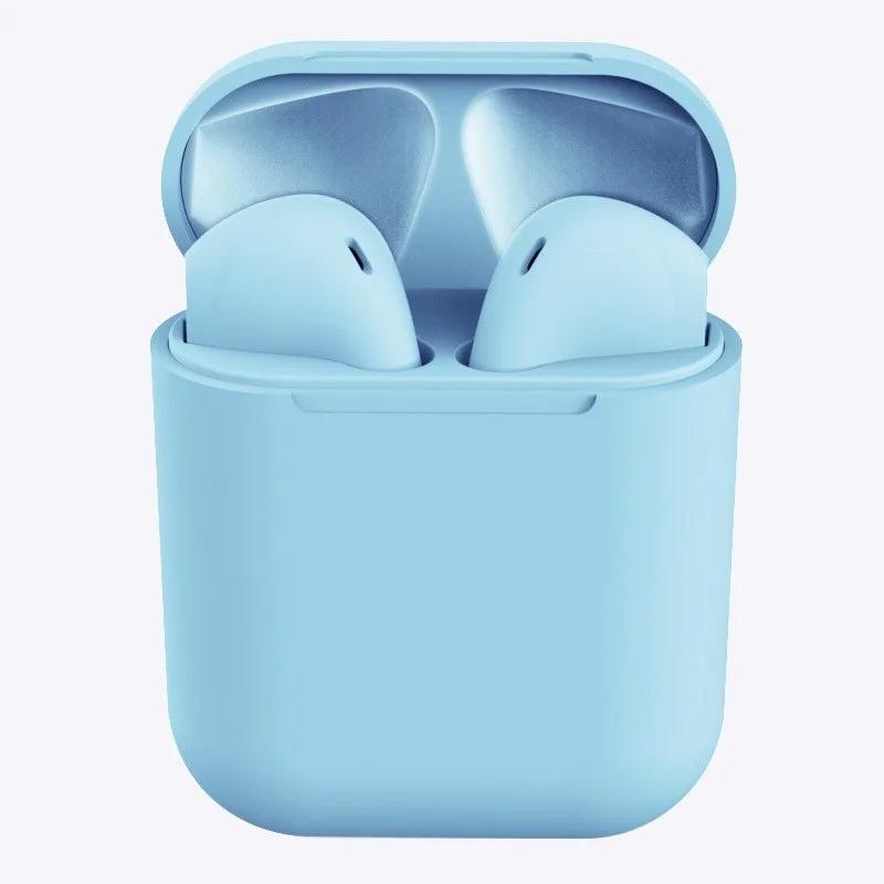 Rubber Matte Wireless Earbuds and Charging Case Blue In-Ear Headphones - Tophatter Daily Deals