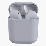 Rubber Matte Wireless Earbuds and Charging Case Gray In-Ear Headphones - Tophatter Daily Deals