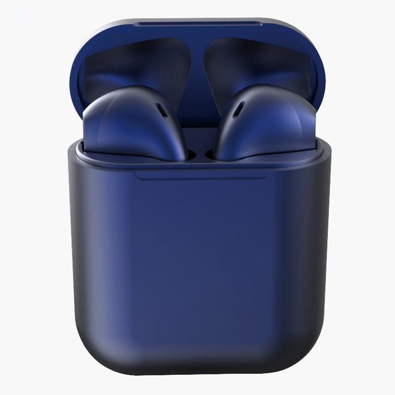 Rubber Matte Wireless Earbuds and Charging Case Navy In-Ear Headphones - Tophatter Daily Deals