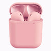 Rubber Matte Wireless Earbuds and Charging Case Pink In-Ear Headphones - Tophatter Daily Deals