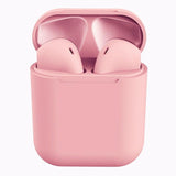 Rubber Matte Wireless Earbuds and Charging Case Pink In-Ear Headphones - Tophatter Daily Deals