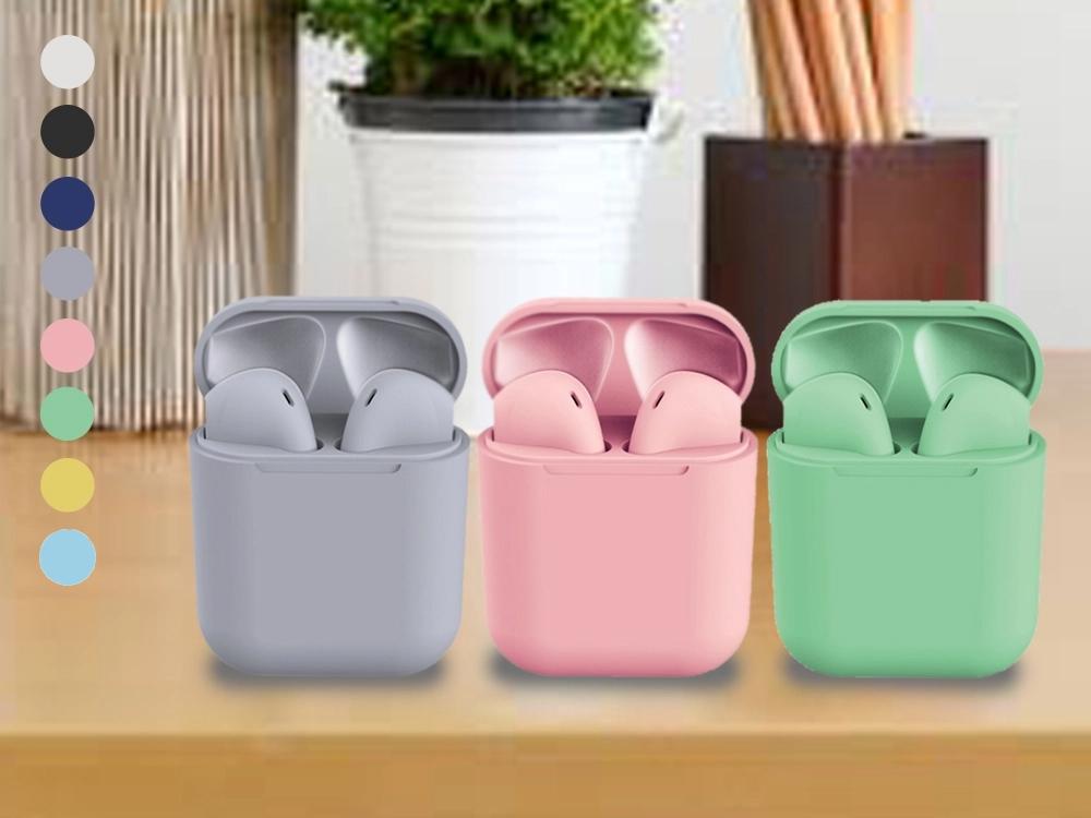 Rubber Matte Wireless Earbuds and Charging Case In-Ear Headphones - Tophatter Daily Deals