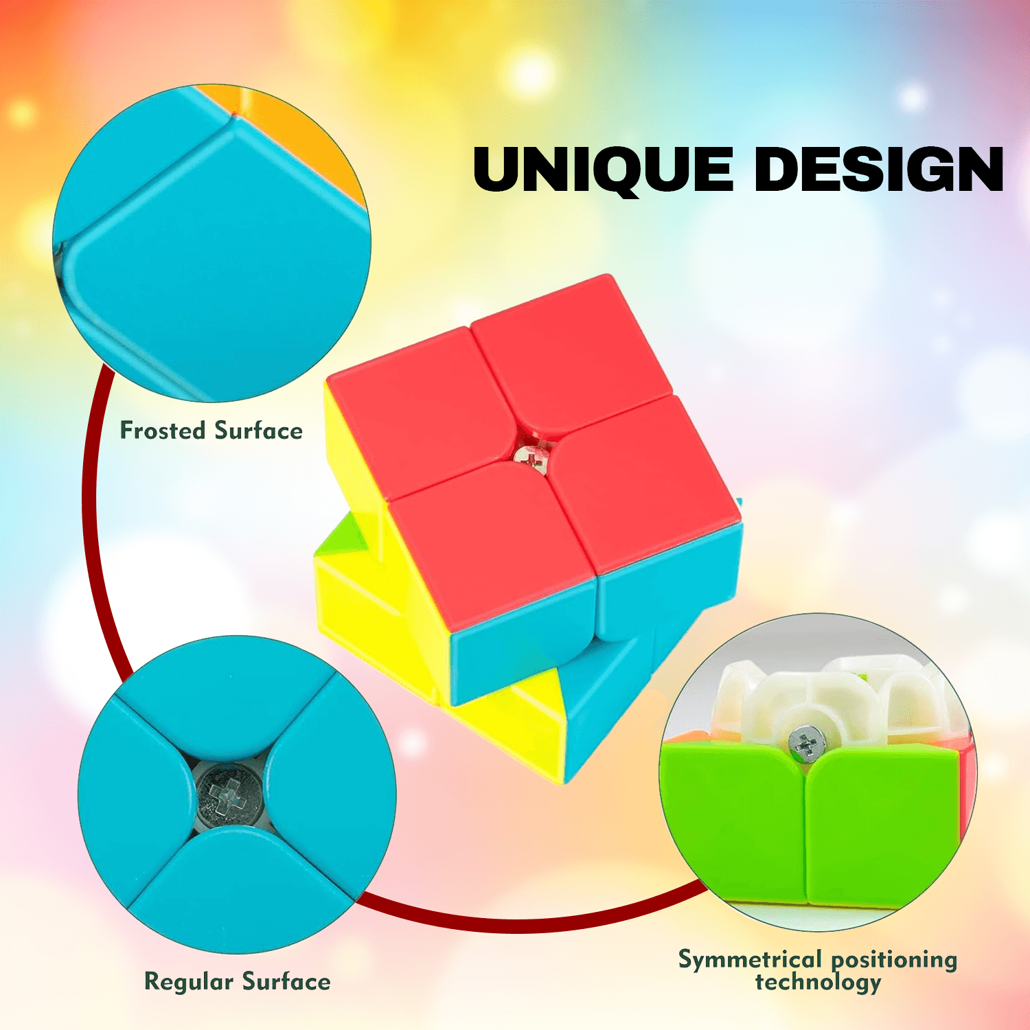 Magic Rubik's Cube - 2x2x2 Speed Cube Fast Smooth Turning Solid Durable & Stickerless Sports Toys - Tophatter Daily Deals