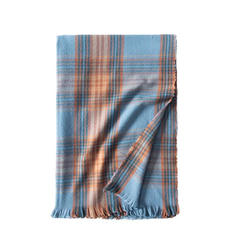 Blue Madras Checkered Winter Scarf Multi Scarves - Tophatter Daily Deals
