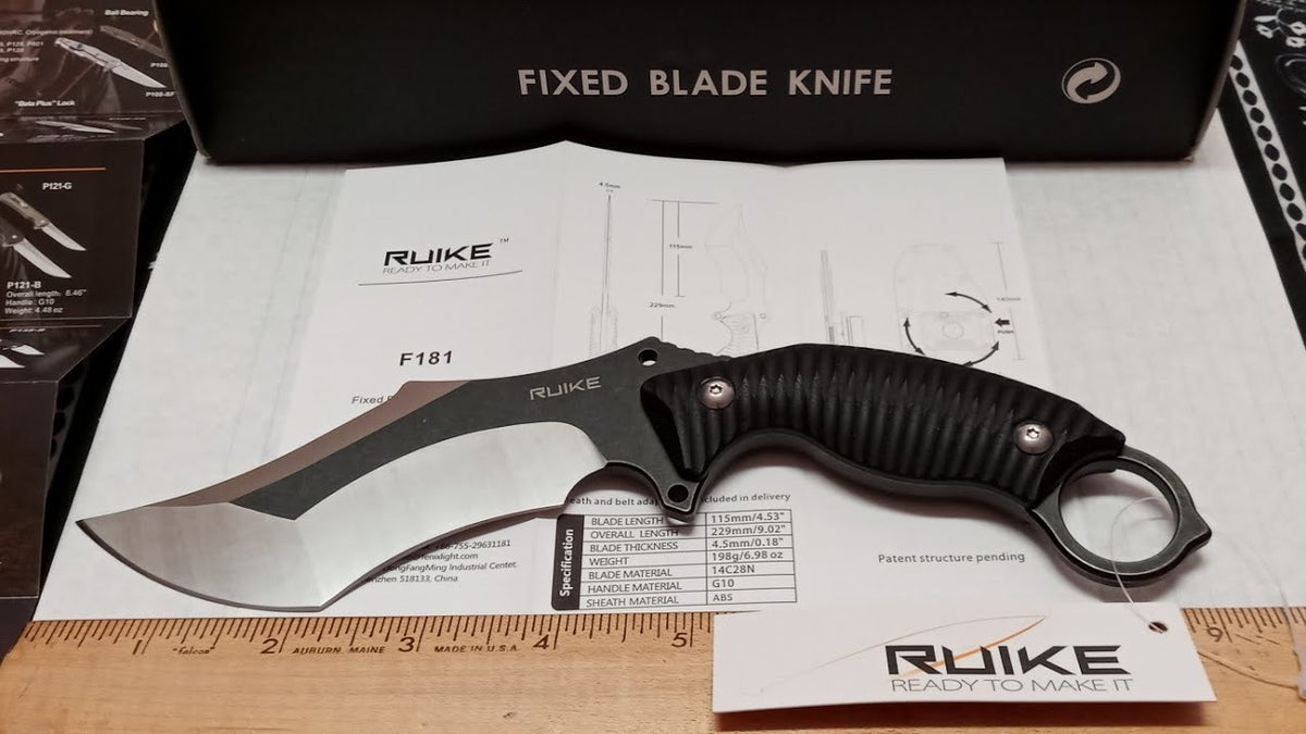 RUIKE KNIFE F181-B1 BLACK/SILVER - Tophatter's Army Deals KNIVES - Tophatter Daily Deals