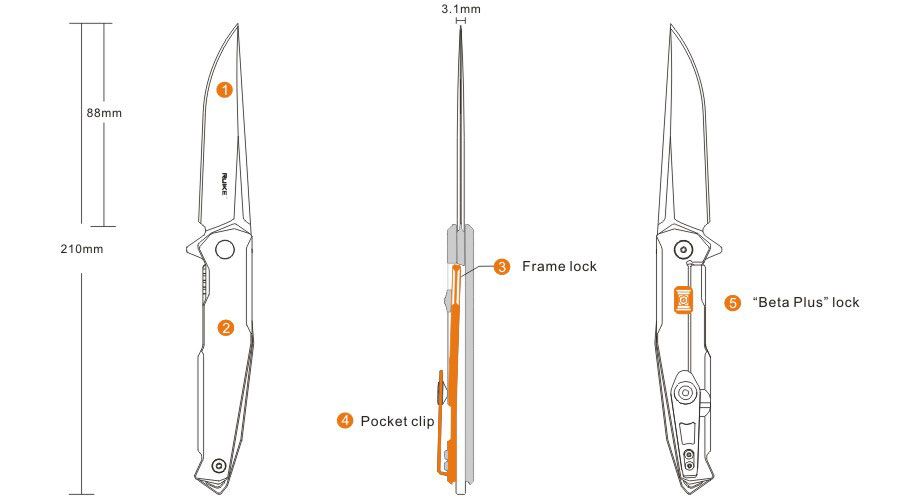 RUIKE KNIVES BETA PLUS FLIPPER -P108-SF - Tophatter's Army Deals KNIVES - Tophatter Daily Deals