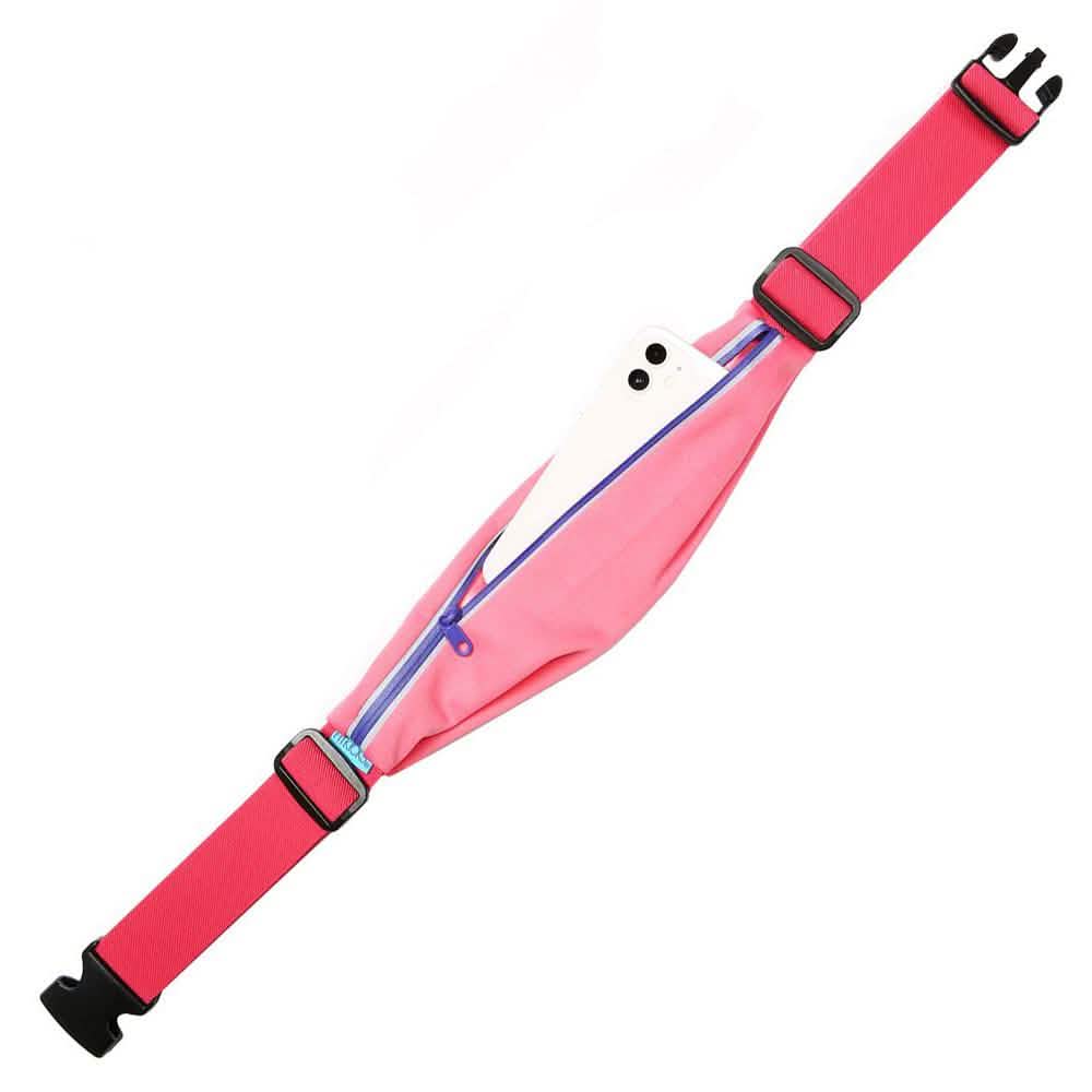 Running Belt Adjustable Waist Pack and Phone Holder with Reflective Zipper Coral Phone Mounts & Holders - Tophatter Daily Deals