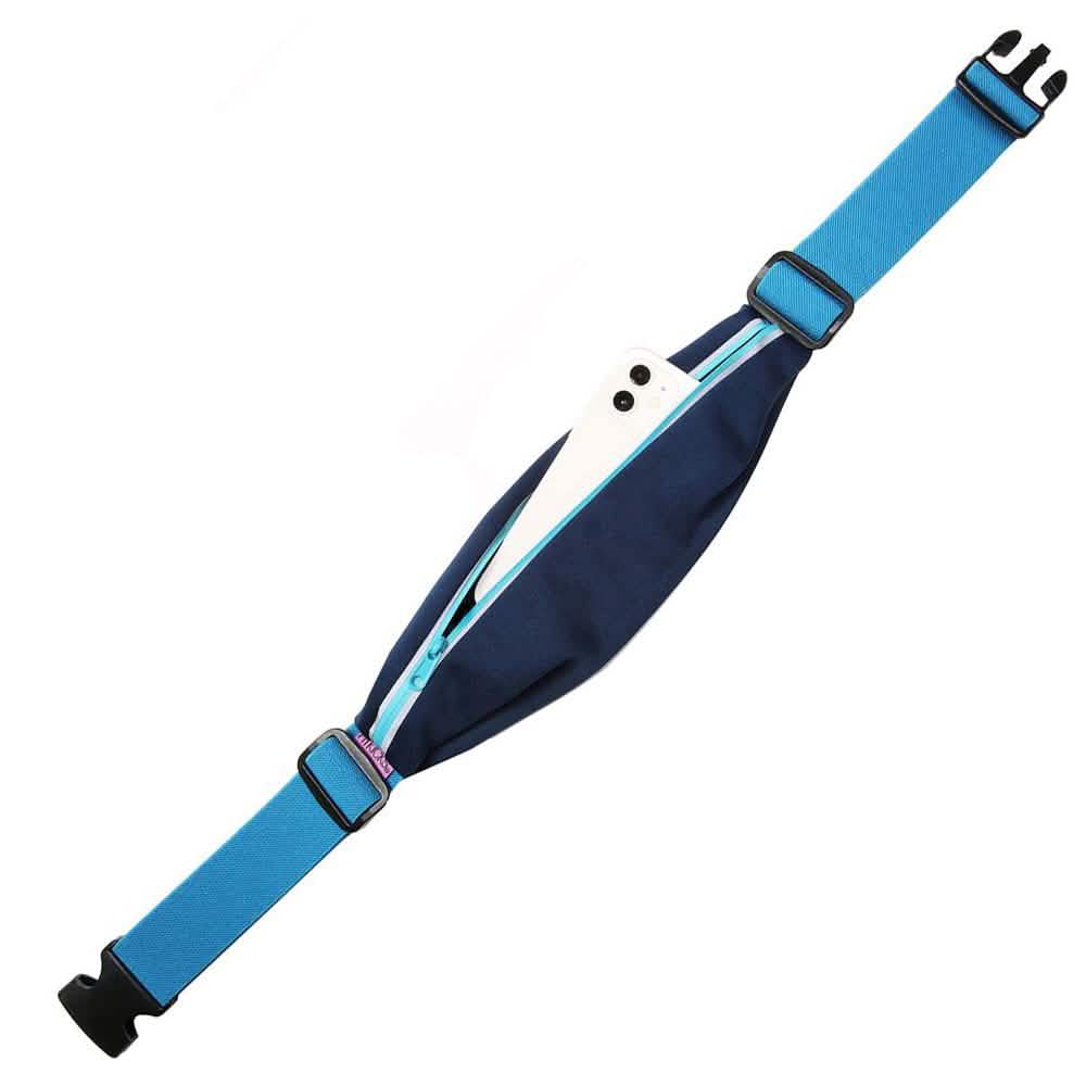 Running Belt Adjustable Waist Pack and Phone Holder with Reflective Zipper Navy Phone Mounts & Holders - Tophatter Daily Deals
