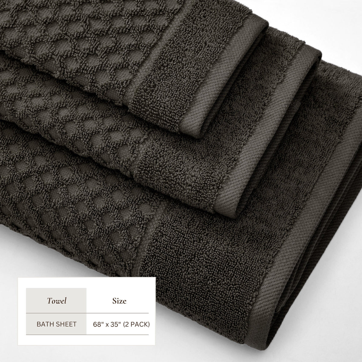 Cotton Diamond Waffle Weave Bath Towel Set - Grayson Collection Bath - Tophatter Daily Deals