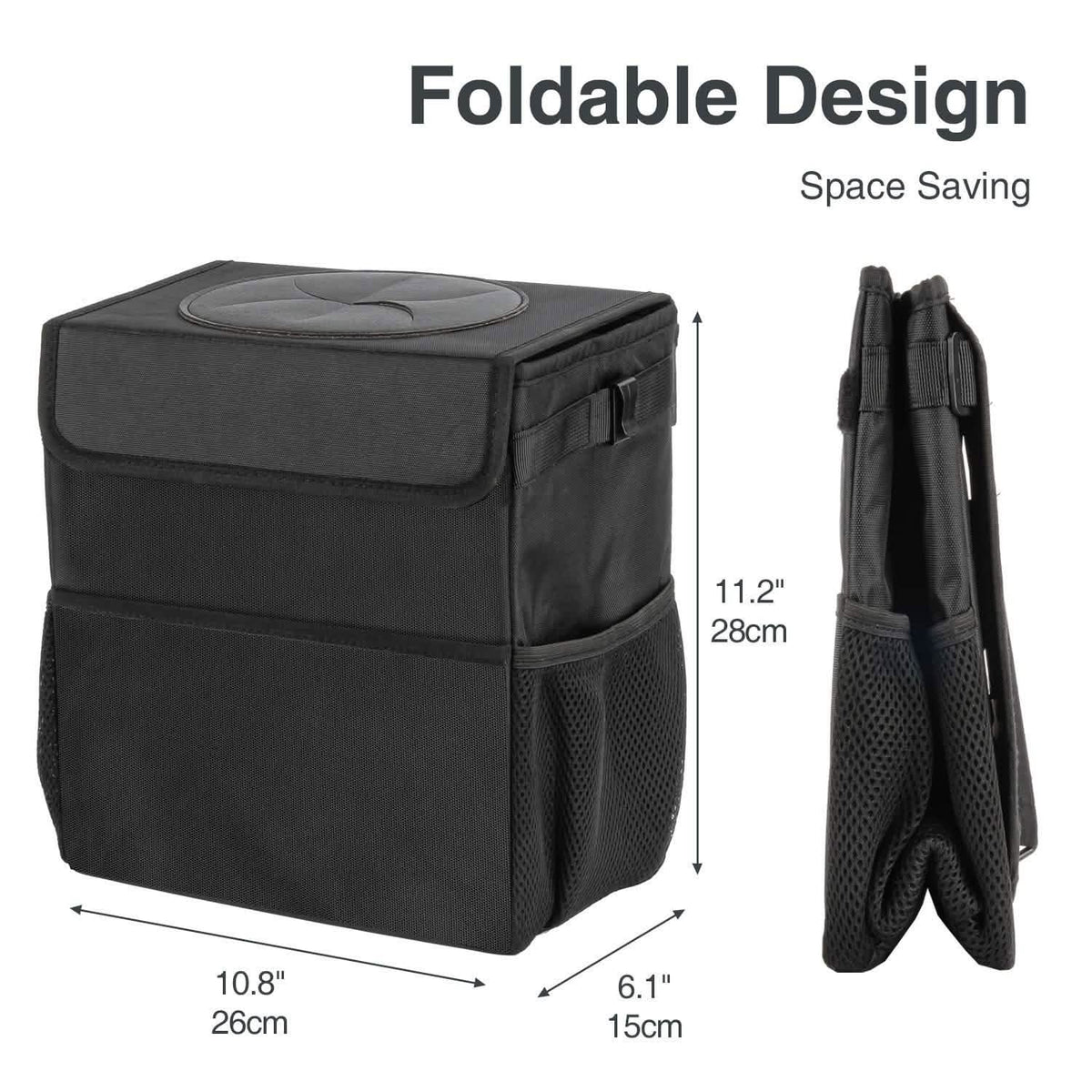 Ryhpez Car Trash Can with Lid - Car Trash Bag Hanging with Storage Pockets Automotive - Tophatter Daily Deals