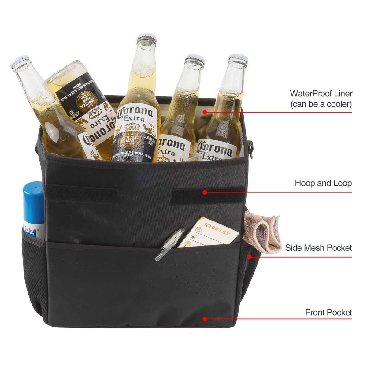 Ryhpez Car Trash Can with Lid - Car Trash Bag Hanging with Storage Pockets Automotive - Tophatter Daily Deals