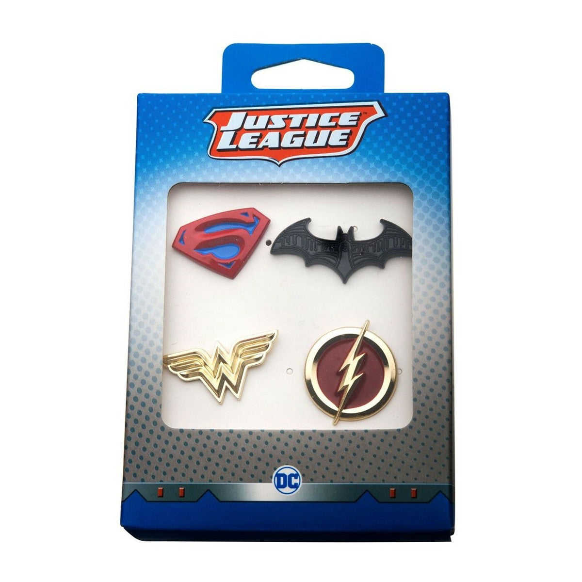 DC Comics – Justice League Logo 4-Pin Set Pin Set - Tophatter Daily Deals