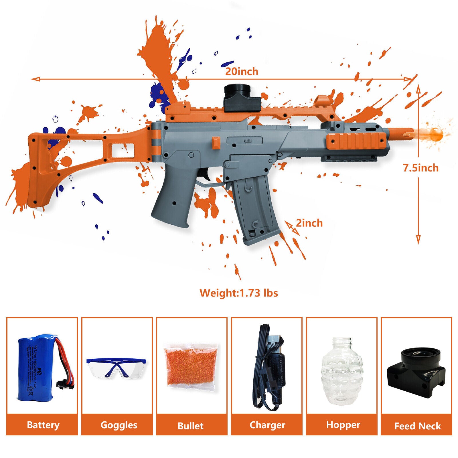Electric Gel Ball Blaster G36 Automatic Outdoor Toys Splatter Ball Gun - Tophatter Daily Deals
