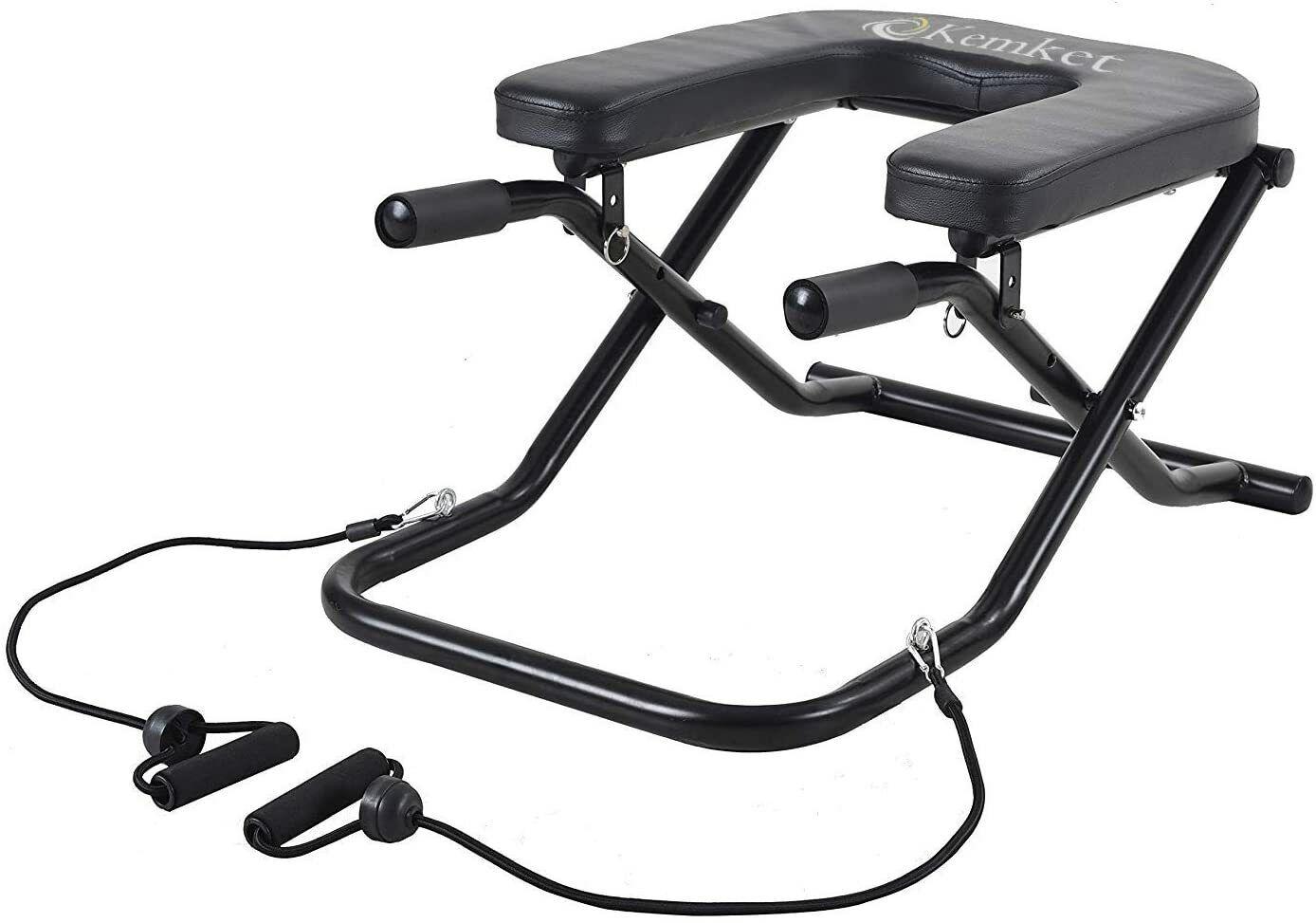 Yoga Chairs UK - Yoga Headstand Bench Exercise Inversion Stool PU Workbench Upside Down Chair Yoga Chair with Handle Yoga - Tophatter Daily Deals