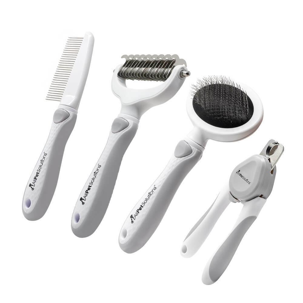 Best Grooming Brush for Dogs - All Pet Solutions Dog Puppy Cat Pet Grooming Comb, Slicker Brush, Dematting Tool Grooming Set Pet Products - Tophatter Daily Deals