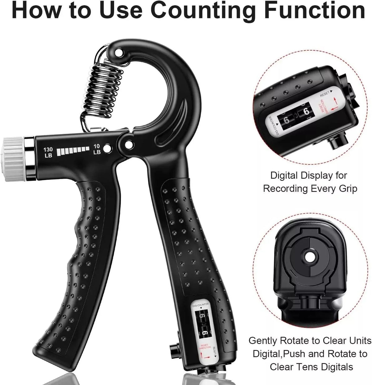 GRM Hand Grip Exerciser Strengthener with Counter - Forearm Trainer Workout Kit (6 Pack), Adjustable Resistance Grip Strength Trainer 1 Pc Exercise & Fitness - Tophatter Daily Deals