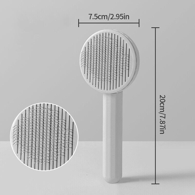 Pin Brushes for Dogs - Pet Dog Cat Brush Grooming Slicker Self Cleaning Slicker Brush Massage Hair Comb Grey Pet Products - Tophatter Daily Deals