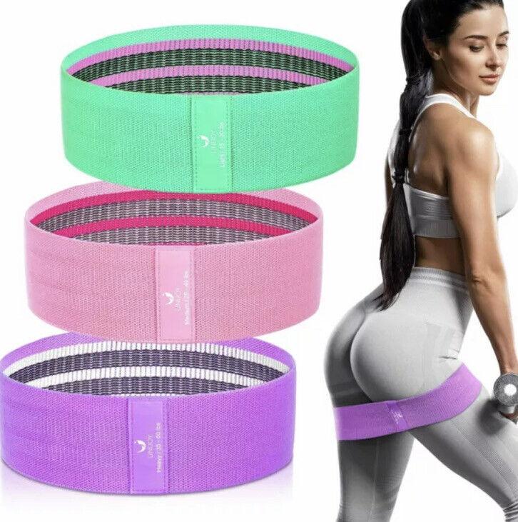 Strongest Resistance Bands - Fabric Resistance Bands Set 3 Heavy Duty Booty Glute Hip Circle Butt Non Slip Exercise & Fitness - Tophatter Daily Deals