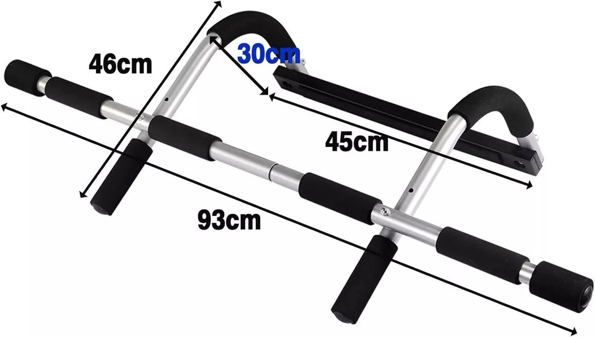 Exercise Bar for Door - Iron Gym Pull Up Bars Door Fitness Equipment Total Upper Body Workout Bar for Doorway, Adjustable Width Locking, No Screws Portable Exercise & Fitness - Tophatter Daily Deals
