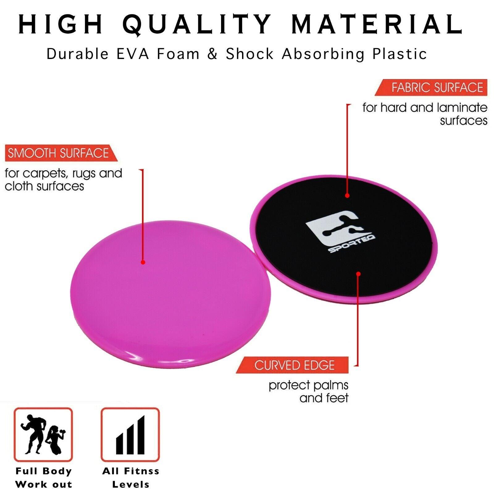 Dual Sided Gliding Discs - Core Sliders Foot Sliders Exercise Pink Exercise & Fitness - Tophatter Daily Deals