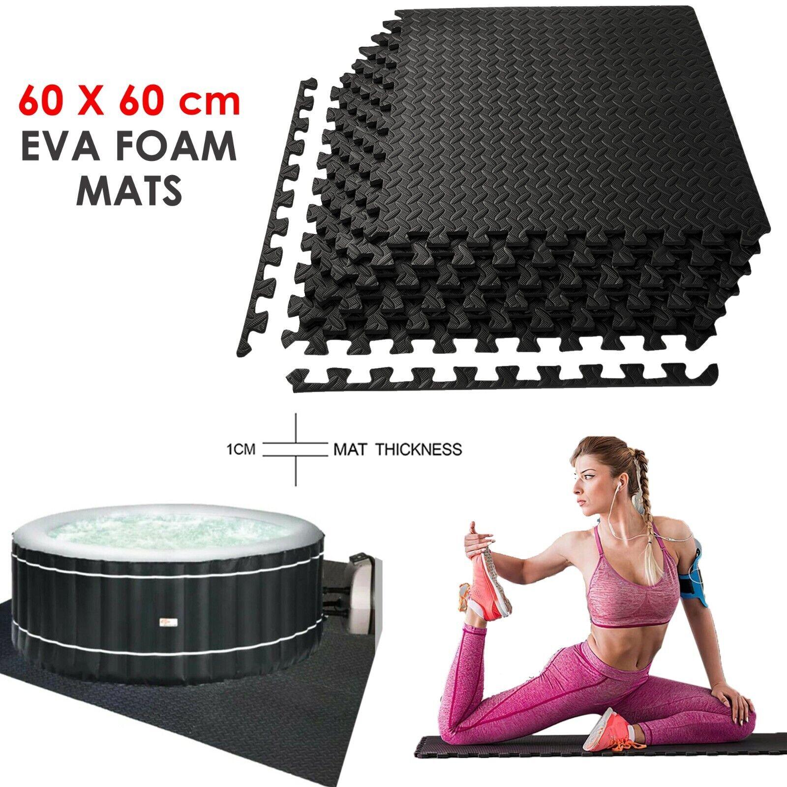 Interlock Mats for Floors - EVA Interlocking Play Mat Floor Tiles Soft Foam Kids Gym Yoga Exercise Black Apparel & Accessories - Tophatter Daily Deals