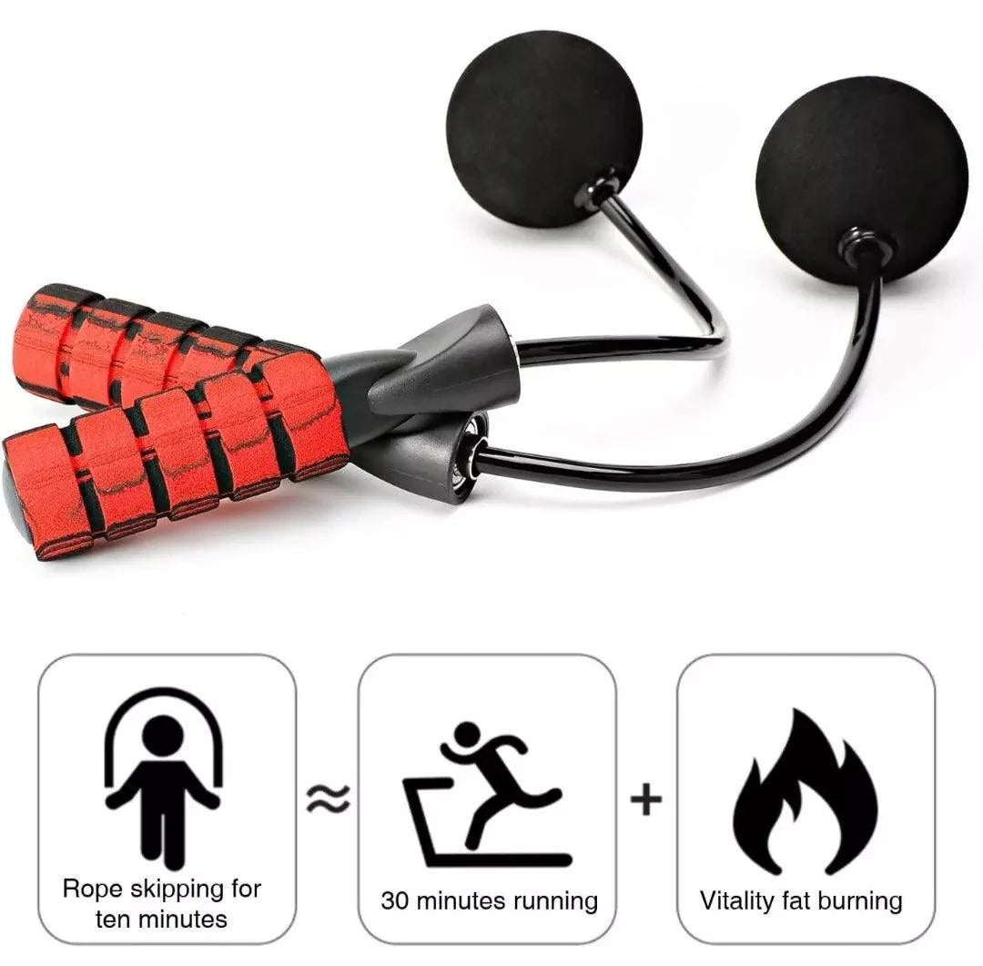 Ropeless Skipping Rope - Jump Rope, Adjustable Weighted Cordless Jump Rope for Men Women Kids Fitness - Tophatter Daily Deals