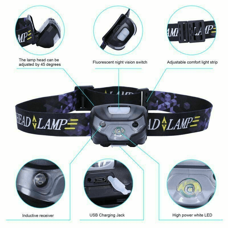 Head Torches UK - LED Headlamp Light, LED Head Torch Multifunction LED Headlamp light Cycling - Tophatter Daily Deals