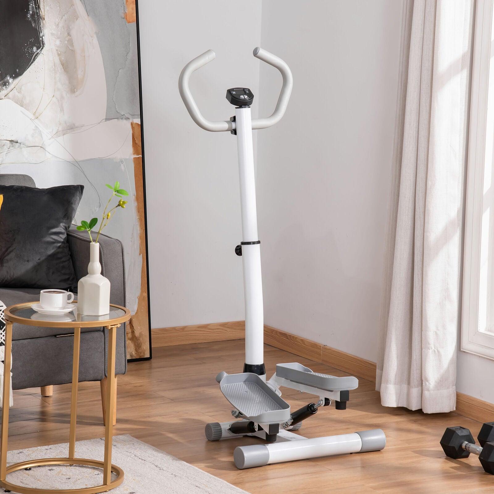 Stepper Exercise Machine - Adjustable Stepper Aerobic Ab Exercise - HOMCOM Twister Stepper Height Adjustable Step Machine w/ Adjustable Resistance Exercise & Fitness - Tophatter Daily Deals