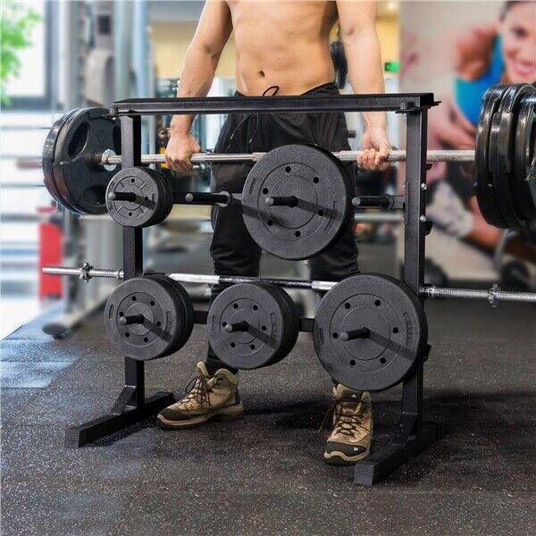 Power Racks for Home Gym - 3 Tier Dumbbell Barbell Rack Weight Plate/Bar Storage Holder for Home Gym Black Dumbbeells rack - Tophatter Daily Deals