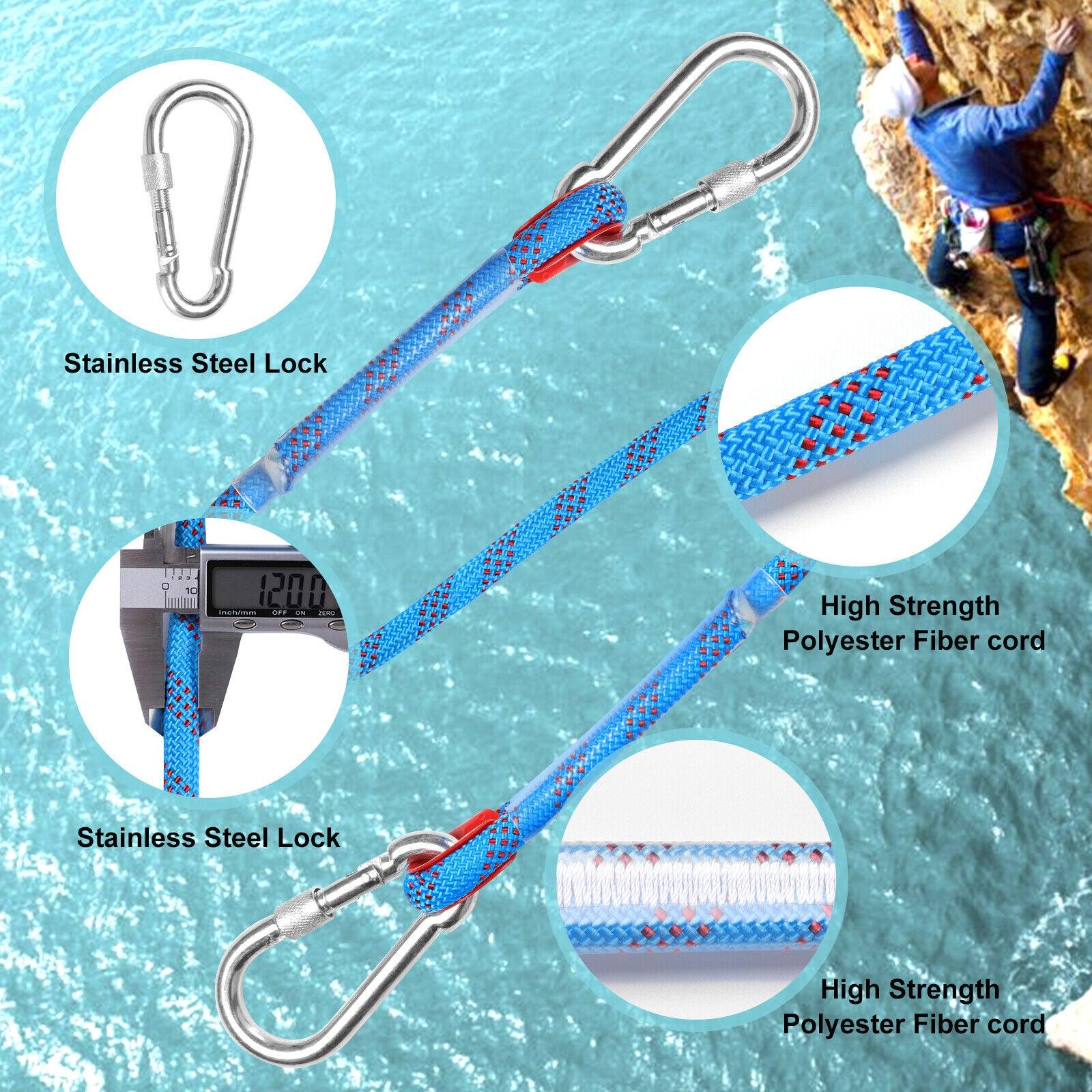 Ropes for Tree Climbing - 10m/32.81ft Heavy Duty Rock Climbing Tree Rope Cord Outdoor Safety Use Emergency Outdoor Recreation - Tophatter Daily Deals